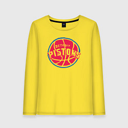 Лонгслив хлопковый женский Detroit Pistons, цвет: желтый