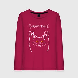 Лонгслив хлопковый женский Evanescence rock cat, цвет: маджента