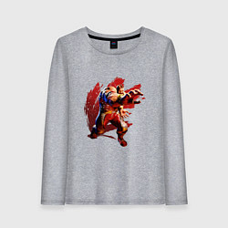 Лонгслив хлопковый женский Street Fighter 6 Zangief, цвет: меланж