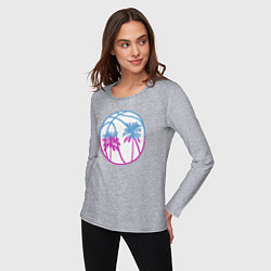Лонгслив хлопковый женский Miami beach, цвет: меланж — фото 2