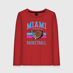 Лонгслив хлопковый женский Basket Miami, цвет: красный