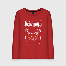 Лонгслив хлопковый женский Behemoth rock cat, цвет: красный