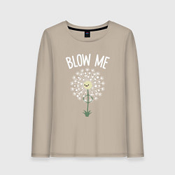 Лонгслив хлопковый женский Blow me!, цвет: миндальный