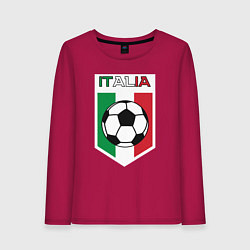Лонгслив хлопковый женский Футбол Италии, цвет: маджента