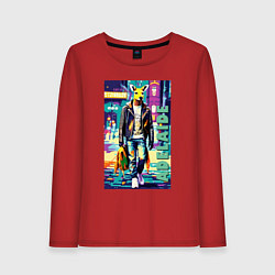 Лонгслив хлопковый женский Kangaroo fashionista - Adelaide - Australia, цвет: красный