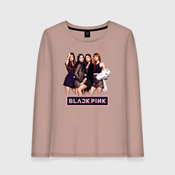 Лонгслив хлопковый женский Rose Blackpink kpop, цвет: пыльно-розовый