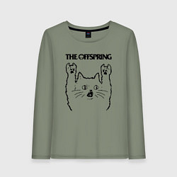 Лонгслив хлопковый женский The Offspring - rock cat, цвет: авокадо