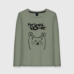 Лонгслив хлопковый женский My Chemical Romance - rock cat, цвет: авокадо