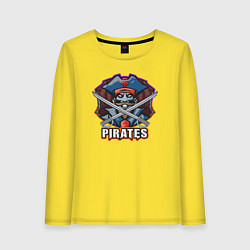 Лонгслив хлопковый женский Pirates team, цвет: желтый