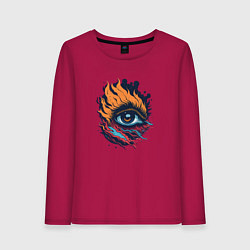 Лонгслив хлопковый женский Fire eye, цвет: маджента