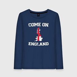 Лонгслив хлопковый женский Come on England, цвет: тёмно-синий