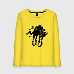 Лонгслив хлопковый женский Black cat rider, цвет: желтый