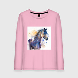 Лонгслив хлопковый женский Звездная лошадь, цвет: светло-розовый