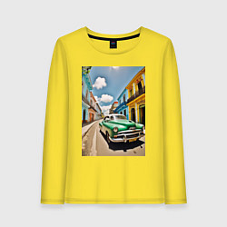 Лонгслив хлопковый женский Кубинская улица, цвет: желтый