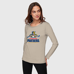 Лонгслив хлопковый женский Florida panthers - hockey team, цвет: миндальный — фото 2