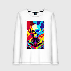 Женский лонгслив Pop art skull