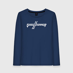 Лонгслив хлопковый женский Ghostrunner 2 logo, цвет: тёмно-синий