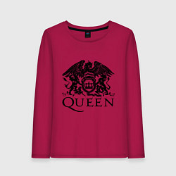 Лонгслив хлопковый женский Queen - logo, цвет: маджента