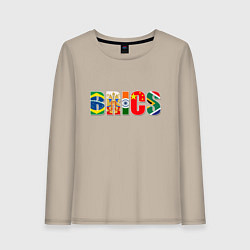 Женский лонгслив Надпись: BRICS