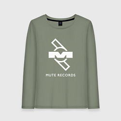 Лонгслив хлопковый женский Depeche Mode Mute Records Logo, цвет: авокадо