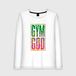 Лонгслив хлопковый женский Gym god, цвет: белый