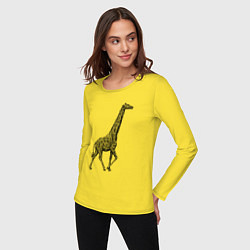 Лонгслив хлопковый женский Жираф гуляет, цвет: желтый — фото 2