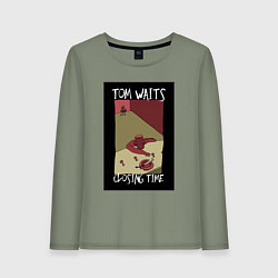 Лонгслив хлопковый женский Tom Waits - Closing Time, цвет: авокадо