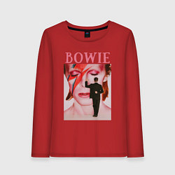 Лонгслив хлопковый женский David Bowie 90 Aladdin Sane, цвет: красный