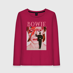 Лонгслив хлопковый женский David Bowie 90 Aladdin Sane, цвет: маджента