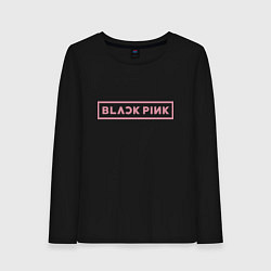 Лонгслив хлопковый женский Black pink - logotype - South Korea, цвет: черный