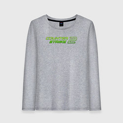Лонгслив хлопковый женский Counter strike 2 green logo, цвет: меланж