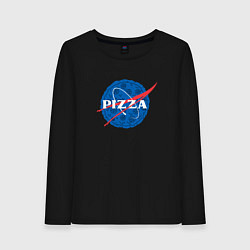 Лонгслив хлопковый женский Pizza x NASA, цвет: черный