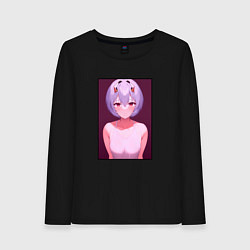 Лонгслив хлопковый женский Евангелион: Аянами Рей, цвет: черный