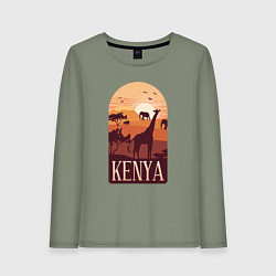 Лонгслив хлопковый женский Kenya, цвет: авокадо