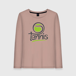 Лонгслив хлопковый женский Tennis ball, цвет: пыльно-розовый