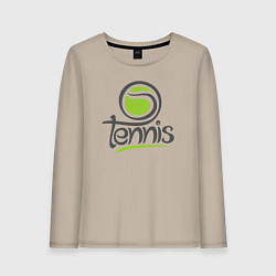 Лонгслив хлопковый женский Tennis ball, цвет: миндальный