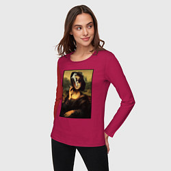 Лонгслив хлопковый женский Mona Singer, цвет: маджента — фото 2