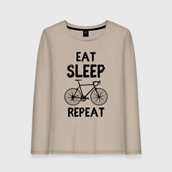 Женский лонгслив Eat sleep bike repeat