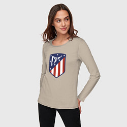 Лонгслив хлопковый женский Atletico Madrid FC, цвет: миндальный — фото 2