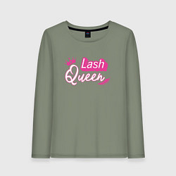 Лонгслив хлопковый женский Lash queen - Barbie style, цвет: авокадо