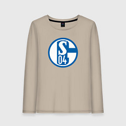 Лонгслив хлопковый женский Schalke 04 fc club, цвет: миндальный