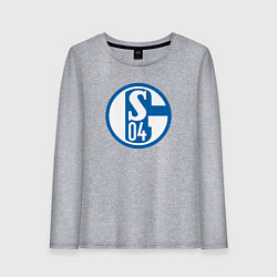 Лонгслив хлопковый женский Schalke 04 fc club, цвет: меланж