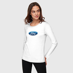 Лонгслив хлопковый женский Ford usa auto brend, цвет: белый — фото 2