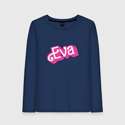 Лонгслив хлопковый женский Eva -retro barbie style, цвет: тёмно-синий