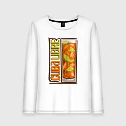 Лонгслив хлопковый женский Куба либре, цвет: белый