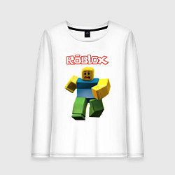Лонгслив хлопковый женский Roblox бегущий персонаж, цвет: белый