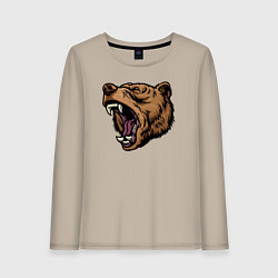 Женский лонгслив Медведь злится