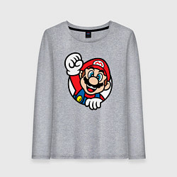 Женский лонгслив Марио значок классический