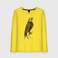 Лонгслив хлопковый женский Орёл на бревне, цвет: желтый