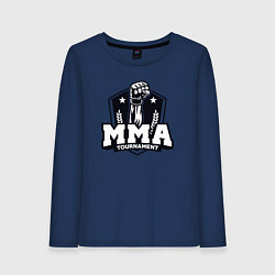 Лонгслив хлопковый женский Турнир MMA, цвет: тёмно-синий
